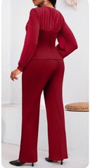 Women’s Mesh Sleeve pants suit set