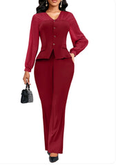 Women’s Mesh Sleeve pants suit set