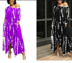 Plus Size Tie Dye Loose Dress