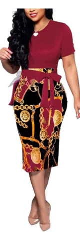 Party Floral Cocktail Dress With Zipper.