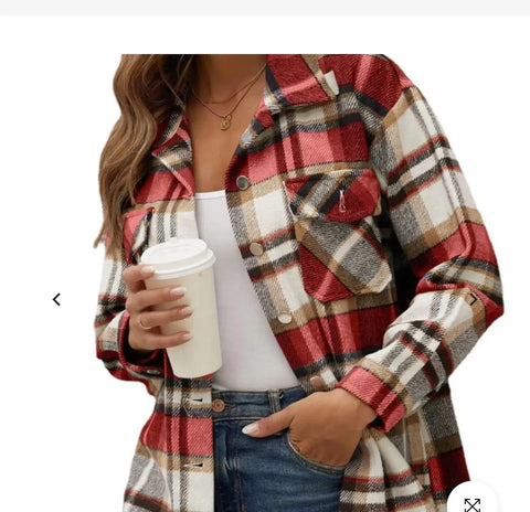 Printed Red Flannel Shirt.