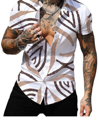 Men Fashion 3D Print Party Shirt