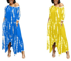 Plus Size Tie Dye Loose Dress